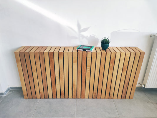 Custom Size Radiator Cover, 16 cm (6,3 inch)Depth, Vertical Slat, Solid Wood Heater Cover, Cat Sleeping Area, MADE TO ORDER