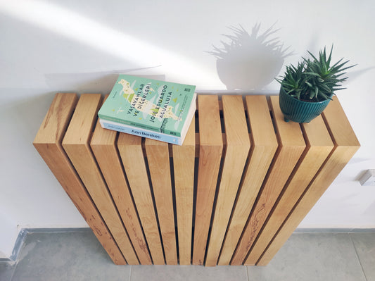 Custom Made Radiator Cover, 12 inches(30cm) Depth, Vertical Slat, Wooden Radiator Shelf, Cat Sleeping Surface Over Heaters, MADE TO ORDER