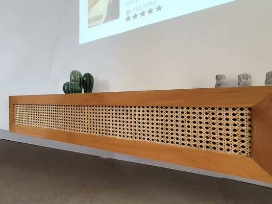 Rattan Cabinet Door, Custom Size, Made of Natural Rattan and Solid Wood, Made to Order