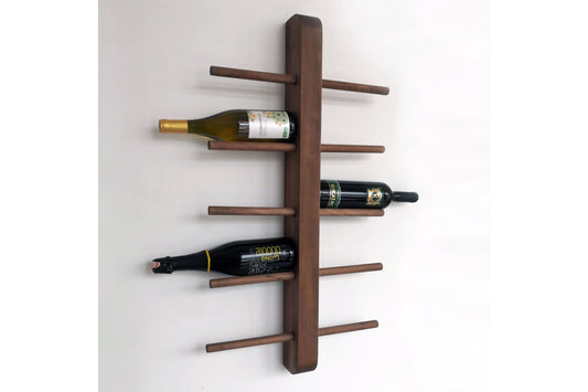Wine Rack Wall Mounted, Wooden Wine Rack, Custom Size Rustic Modern Wine Storage, Solid Wood