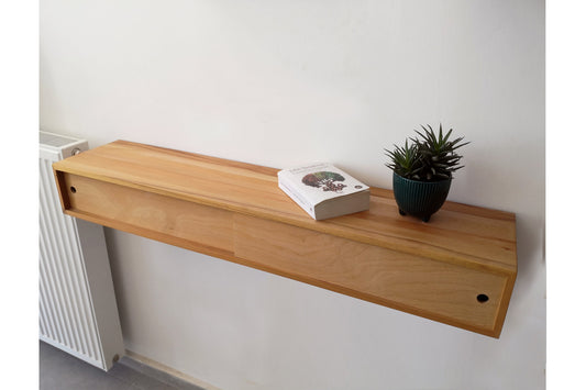 Custom Size Entryway Console, Narrow Entryway Table, Solid Wood Floating Console, MADE TO ORDER