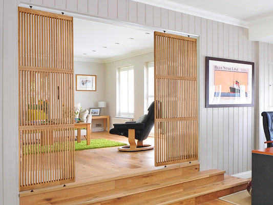 Custom Size Slat Room Divider and Partition, Easy Installation, Natural Color, Tailored Home Privacy Solution, Made-to-order