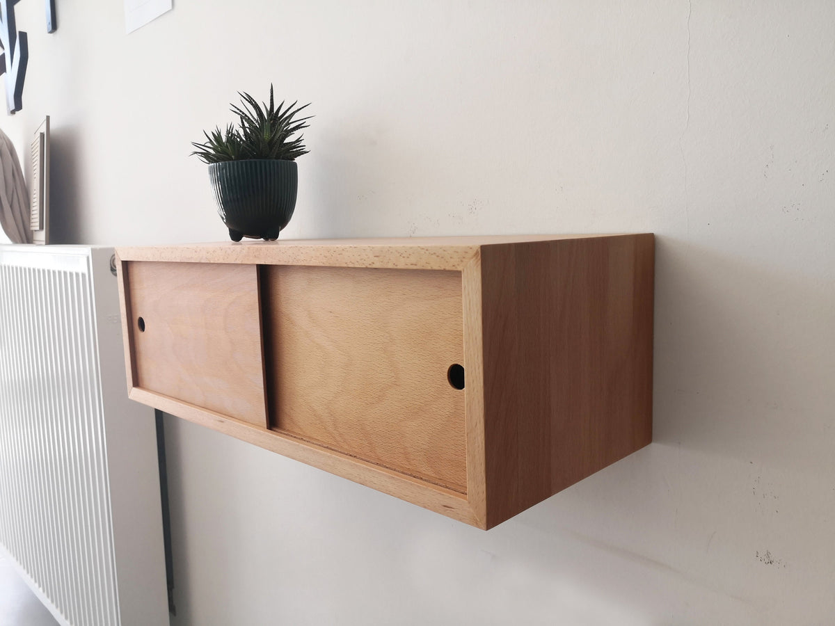 Custom Size Entryway Console, Entryway Table, Solid Wood Floating Console, Minimalist MADE TO ORDER