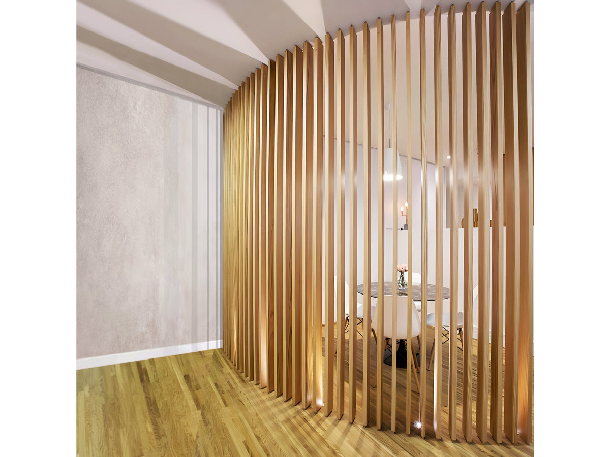 CUSTOM SIZE, Rotating Slat Room Divider, Easy Installation, No Drilling