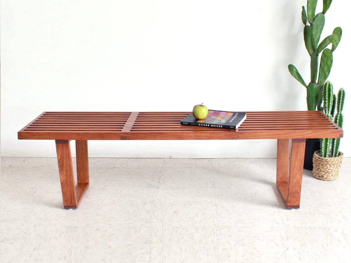 Solid Wood Slatted Bench, Entryway Bench, Kitchen Bench, Wooden Seating, Custom Size, MADE TO ORDER