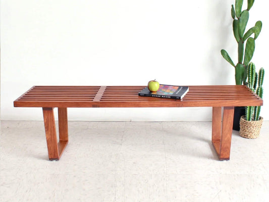Solid Wood Slatted Bench, Entryway Bench, Kitchen Bench, Wooden Seating, Custom Size, MADE TO ORDER