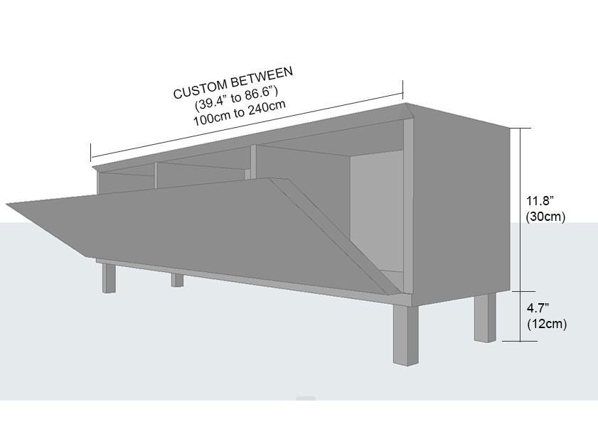 Customizable Solid Wood Media Console Table, Made to order TV Console, TV stand, Modern Media Console with Storage