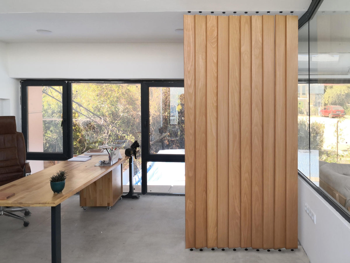 CUSTOM SIZE, Rotating Slat Room Divider, Easy Installation, No Drilling