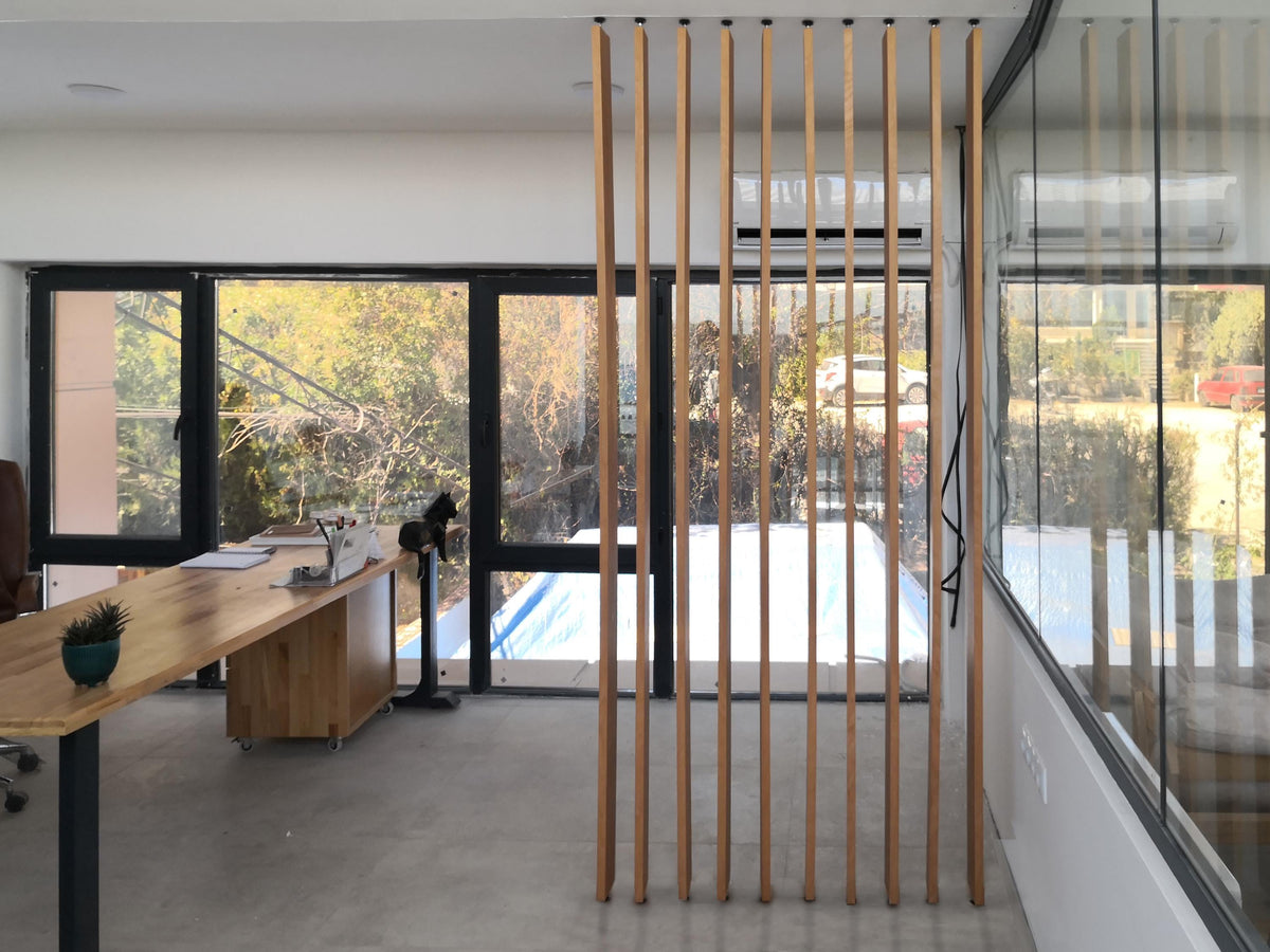 CUSTOM SIZE, Rotating Slat Room Divider, Easy Installation, No Drilling